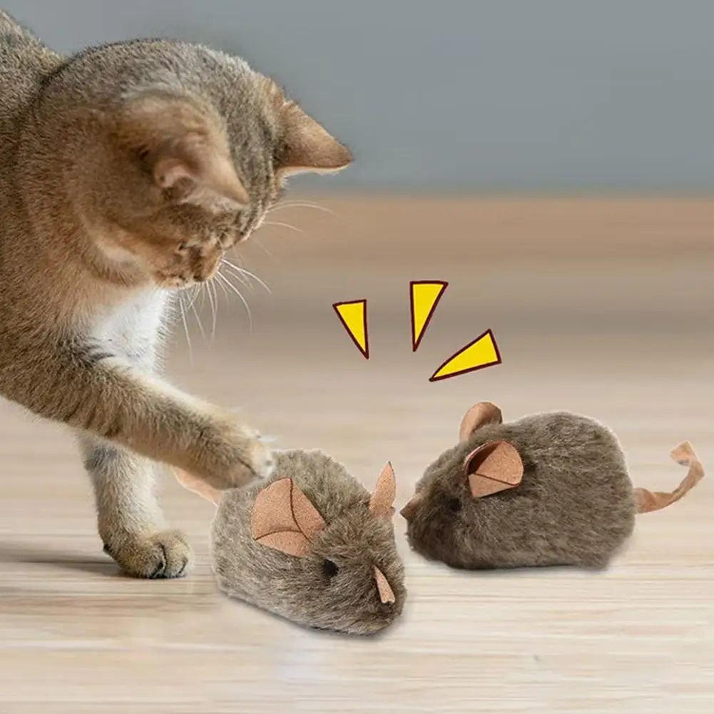 Catnip Interactive Plush Mouse - Zabawna pluszowa myszka dla kota, symulacja