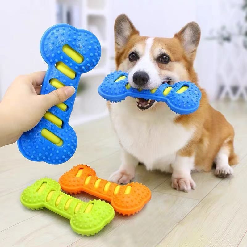 Teeth Cleaning Dog Chew Bone - Wytrzymała gumowa zabawka dla psa do