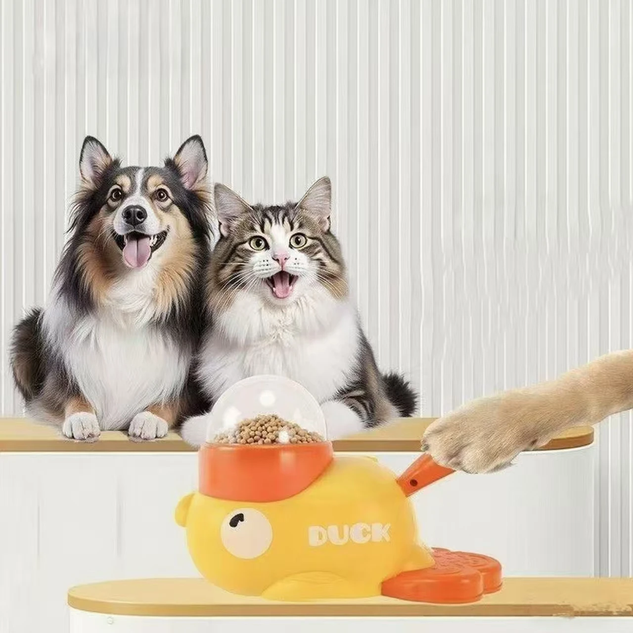 Dog Puzzle Feeder Toy - Żółty interaktywny dozownik smakołyków dla kotów
