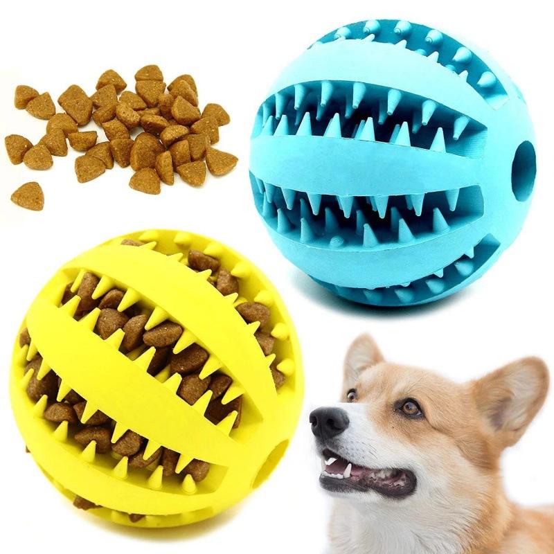 Rubber Treat Dispensing Dog Toy - Interaktywna piłka-zabawka dla psa, gumowa piłka