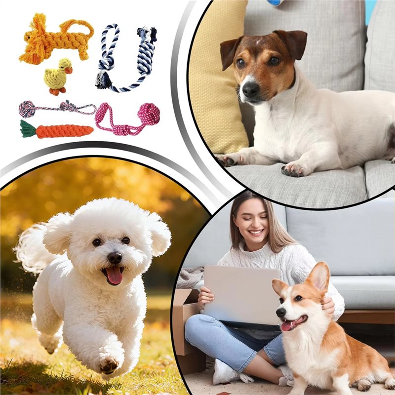 Sznurki dla psów 6 sztuk baweł – Dog Rope Toy Aggressive Chewers recenzja i cena