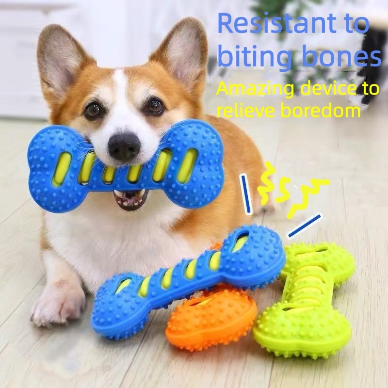 Wytrzymała gumowa zabawka dla  – Teeth Cleaning Dog Chew Bone recenzja i cena